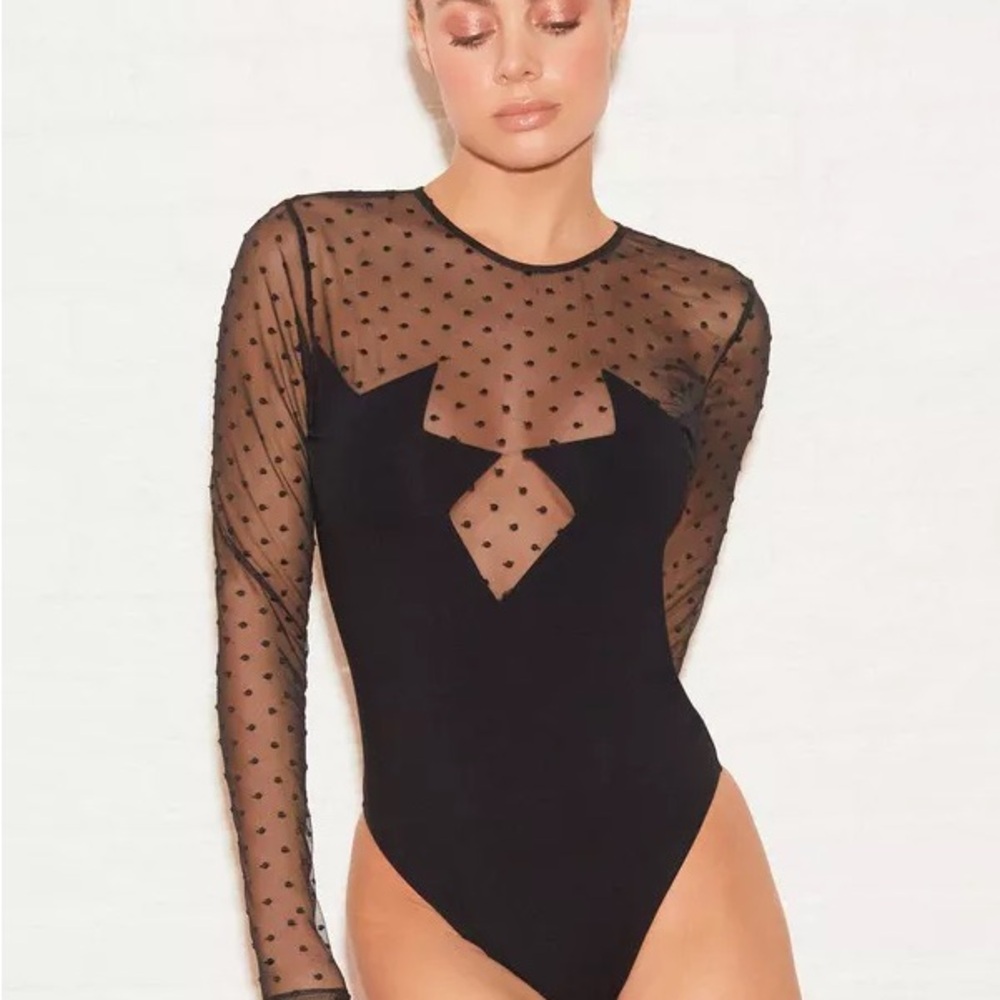 Fleur du Mal dotty Star black Bodysuit XS